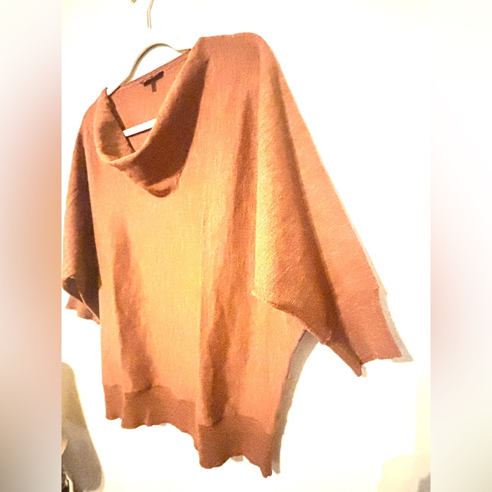 Eileen Fisher Women's Brown 3/4 Sleeve Relaxed 100% WOOL Stretchy Sweater Sz M - Picture 4 of 8